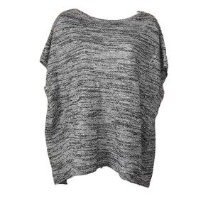 J. Jill Pure Jill Black Heather Drop Shoulder Linen Cotton Knit Top S